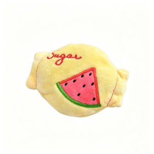 Cute Fruit Candy Plush Dog Toy with Squeaker Soft Washable Puppy Bite Toy Interactive Fetch Toy for Pets