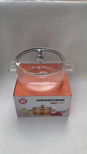 Panci Kaca Borosilicate Bening Tahan Panas Ukuran 1.4 Liter