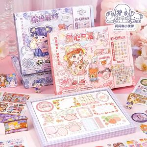 🇲🇾[Malaysia]Ready Stock芯陌 闪闪胶带图鉴礼盒32 Sheets Xinmo Sparkling Stickers Tape Illustrated Book Gift Box Handbook Stickers Collage Children Little Girl Toy Stickers