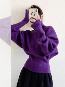 LIANGYILAILIN | Laid-back Pure Color Fashionable Soft and Comfortable Loose Matching High-collar Knit Top