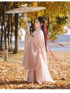 Pink Hanfu Girls Summer 2025 New Style Wei Jin Style Northern And Southern Dynasties Wide Sleeve Fairy Atmosphere Flowing Fairy Skirt