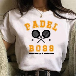 Padel Streetwear Y2k White Fashion Women T-Shirts Harajuku Funny Clothing Short Sleeve Summer Tees Casual Female Tops O-Neck