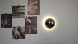 Modern Round Wall Light Black Silver LED Wall Lamp Bedroom Living Room Hallway Corridor Stairs Sconce Mood Lighting Room Decor