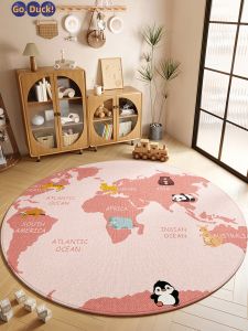 JIAYOUYA | Thảm Tròn Hình Thú Không Ướt Trượt Dễ Lau chùi Màu Hồng cho Phòng Ngủ Trẻ Em