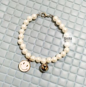 Kalung Kucing Mutiara Liontin Bunga Kupu Kupu Lonceng 14mm Premium