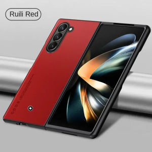 Business Sle Solid Color Leather Case for Samsung Galaxy Z Fold 8 Ultra 7 6 5 4 3 Skin Feel Ultra Thin Shockproof Protect Cover