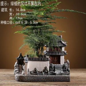 ของตั้งโชว์เรซินบนโต๊ะภูมิทัศน์ขนาดเล็กในสวนซูโจวสไตล์จีนของตกแต่งบ้านห้องรับแขกกระถางดอกไม้สำหรับตกแต่งบ้านสำนักงาน