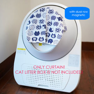 Only Curtains with Magnetic for CATLINK Automatic Cat Litter Box Odorproof and Dustproof Door Curtain