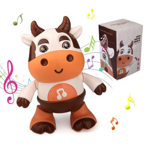 Electric Dancing Cattle Toy Movable with Music Light Early Education Toys Plastic Glowing Cattle Doll Smooth for Children Birthday Gift