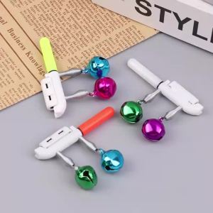 Fishing Bite Alarms Fishing Rod Double Bell Rod Clamp Tip Induction Lamp Bright Night Flash LED Without Battery Tackle Flash LED