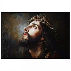 Tranh chân dung chúa giesu. Tranh treo tường dán tường sơn dầu canvas trang trí. CGI-1650