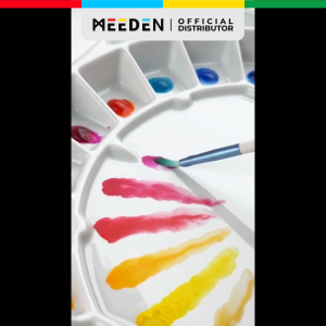 MEEDEN Large Porcelain Paint Palette 32 Well with Lid Cover – Studio Ceramic Wont Slide 12.6 Inch Mixing Tray