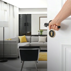 Kunci Pintu Roses Elegant Black Gold Split Silent Door Lock Set DRL-508MB