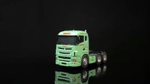Scale 1:64 Container Alloy Trailer Model Toy Car Diecast Metal Movable Joint Pull Back Rescue Engineering Vehicles Gifts for Kid
