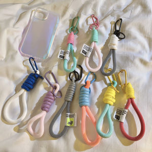 Minimalist Style Nylon Handmade Braided Rope Contrast Color Lanyard Keychain Phone Case Portable Carrying Strap DIY Trendy Niche Style Pendants Phone Chain Anti-Lost Portable Hand-Carrying Hanging Chain Pendant Womens