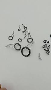 8 Pcs Ceramic Fishing Rod Guide Tip Strong Line Repair Set Kit DIY Rings High Carbon Steel Frame