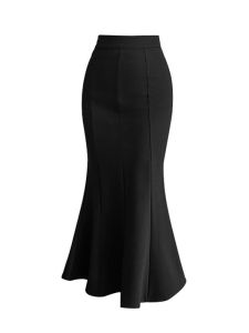 Early Autumn Spring Two-Piece Suit Womens French Style Fancy Milk Tea Dress Match Sweater Fishtail Half-Length Dress