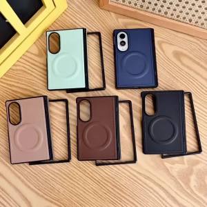 Ốp Lưng Da Cao Cấp Magsafe Cho Samsung Galaxy Z Fold Series Hỗ Trợ Sạc Không Dây Từ Tính Tương Thích Với Fold 8 Ultra 7 6 5 4 3 5G