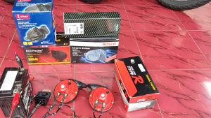 KING 2 PCS OTOHEROES Type R Klakson Keong Air Horn 12V 60dB Tahan Air Motor Mobil TONE TRUMPET TRUK