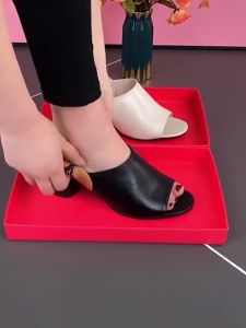 Size 35-41 Women's Fashion Soft Sole Comfortable Open Toe Shoes & High Heel Buckle Lace-up Sandals