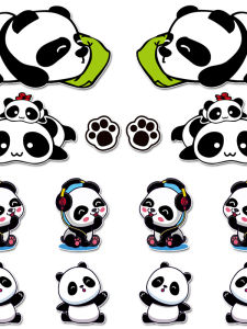 Car Scratch Cover Stickers Body Bumper Small Area Scratch Cover Cute Panda Decoration Sticker Decal Auto Accessories