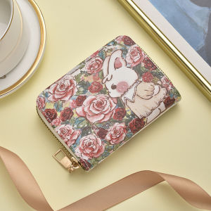 Portable Large Capacity Multi-Card Slot Rabbit Bear Anti-Magnetic Wallet for Girls Spring Picnic Series Dream Girl Card Holder