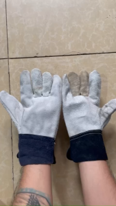 Găng tay da hàn lộn chống cháy chịu nhiệt tia lửa văng bắn nhiệt độ cao 28cm mã 1