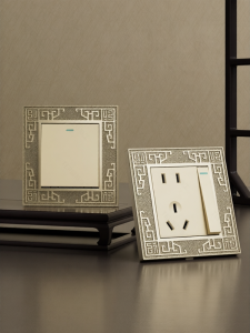 TEP | Retro Metal Wall Switch Panel 1-gang Dual-control with 5 Holes