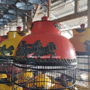 SANGKAR BURUNG PERKUTUT KUALITAS TERBAIK FULLSET KANDANG MOTIF KERETA KENCANA LEGENDARIS CIANJUR