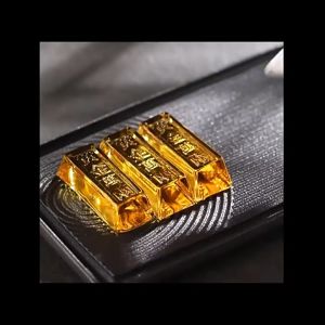 Yellow Crystal Emas Batangan Ingot Lucky Blessing Home Ornament Feng Shui Yen Bao