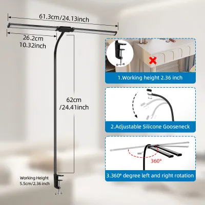 CANMEIJIA Monitor Light Bar Backlight Screen Hanging Light LED Desk Lamp Computer Table Reading Lamp Eye-Care Stepless Dimming RGB Screen Light PC Hanging Monitor Lamp Bar for Home Office School Game Decoration