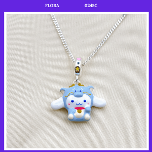 FLORA 0245C - [Có bán lẻ] Dây chuyền bạc mặt charm hình nhân vật hoạt hình Cinnamoroll dành cho bé gái