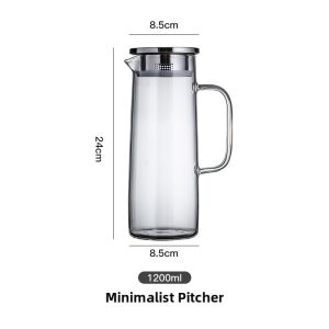 Large Capacity Glass Water Bottle Explosion Proof Heat Resistant Tea Maker Duckbill Cold Water Pot for Home Use Fresh Style Japanese Design