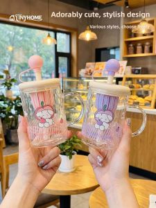 TINY HOME | Borosilicate Glass Flower Tea Infuser Tumbler Straw Cup