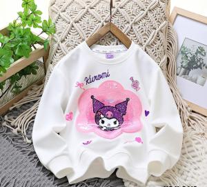 Thickened Fleece Warmth Hoodie for Girls Spring Autumn Winter Glowing Color Changeable Crew Neck Pullover Base Shirt Kids Clothing