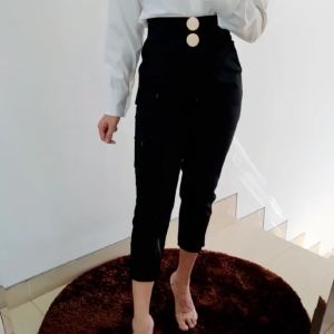 Celana panjang bahan model 2 kancing gold W002