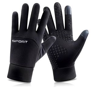Mens Winter Gloves with Warm Fleece for Riding Womens Windproof and Anti-slip Touch Screen Electric Driving Cold Protection