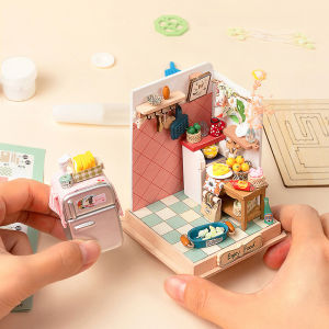 Robotime DIY Miniature House Model Building Kit for Girls Boredom Buster Handmade Wooden Villa Loft Assembly Toy