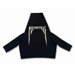 Ro ACBT Heavy Weight Niche Style Turtleneck Letter Jacquard Knitting Large Profile Drop Shoulder Long Dark Sweater Fall and Winter Men