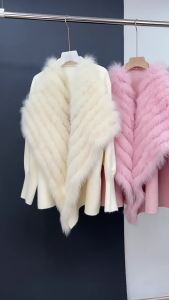 Áo Khoác Cardigan Len Nữ Mùa Thu Đông Dài Trung Bình Dày Dặn Ấm Áp Phong Cách Công Sở Có Cổ Lông Cáo
