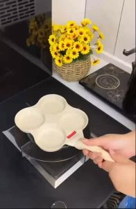 SUPVIBE 4 In 1 Egg Omelette Hole Omelet Pan Non Stick Pan Flat Bottom Ham Bacon Pancake Maker Frying