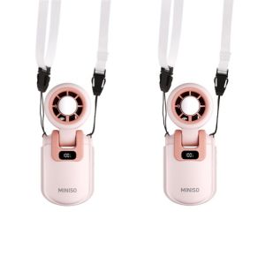 Miniso | Quạt Làm Mát Mini Cầm Tay Có Thể Gập Lại MINISO 2400mAh Có Thể Sạc Lại Di Động Với Màn Hình Kỹ Thuật Số Cài Đặt Tốc Độ 1-100 Để Sử Dụng Ngoài Trời