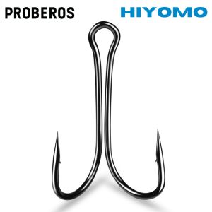 PROBEROS ตะขอตกปลาแบบเกี่ยวคู่จำนวน50ชิ้นตะขอจิ๊กเบ็ดทำจากสเตนเลสสตีลมีเงี่ยงติดตะขอตกปลา50ชิ้นอุปกรณ์ตกปลาแบบกบ1/0 #2/0 #3/0 #4/0 #1 #2 #4 #6 #8 #8001