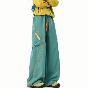 QOTRIOCK | Outdoor Lightweight Colorblock Wide Leg Pocketed Climbing Pants