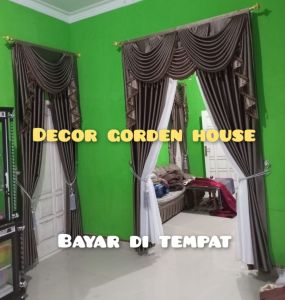 gorden jendela  gordeng satu set gorden poni gelambang gorden costum bisa reques warna.gordeng