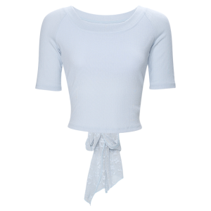 aiwuge | Short Sleeve Lace Back Ballet Practice Top