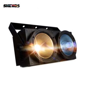 SHEHDS 2 Eyes 200W LED COB Blinder Light Cool White + Warm White Audience Lights for DJ Church Theater Performance Matrix Flood Stage Lighting