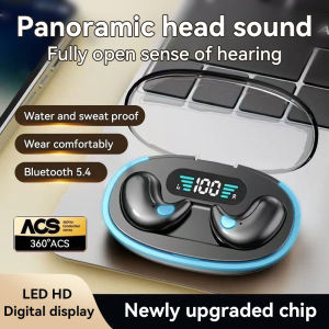 TWS In-Ear Wireless Bluetooth Earphone Smart LED Display Sports Bone Conduction Headphones HIFI Stereo With Microphone For Sleep