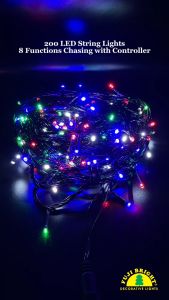Fuji Bright 200 LED String Lights w/ 8 Function Chasing Memory & End Connector Christmas Lights