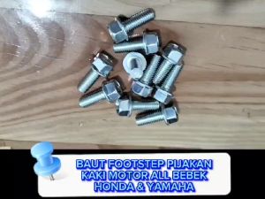 [1 PCS] BAUT BARSTEP FOOTSTEP PIJAKAN KAKA BAUT BRAKET STEP ALL MOTOR BEBEK HONDA & YAMAHA KUALITAS ORI